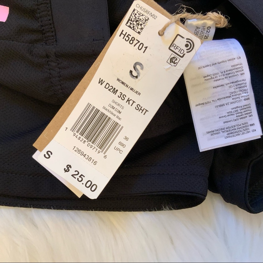 Adidas Design to Move Knit Shorts - NWT - Small - Black/Clear Lilac - Picture 8 of 11